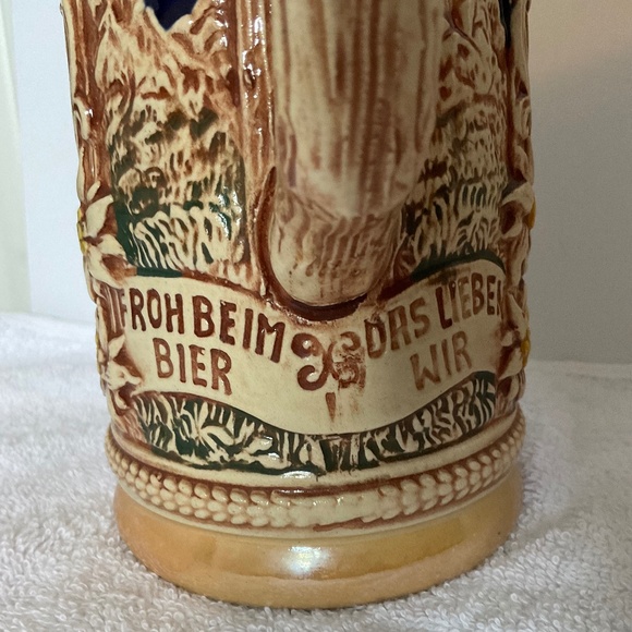 Vintage GERZ W. GERMANY 20 oz Stoneware Beer Stein with Pewter Lid - Picture 12 of 16